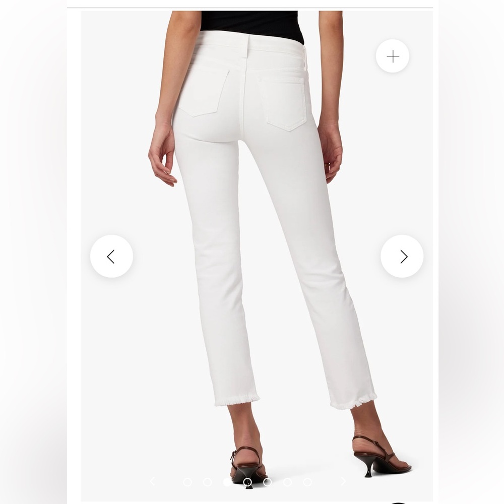 JOES THE LARA MID RISE CIGARETTE ANKLE Jean STRETCH WHITE size 4 raw hem cotton - Picture 5 of 16